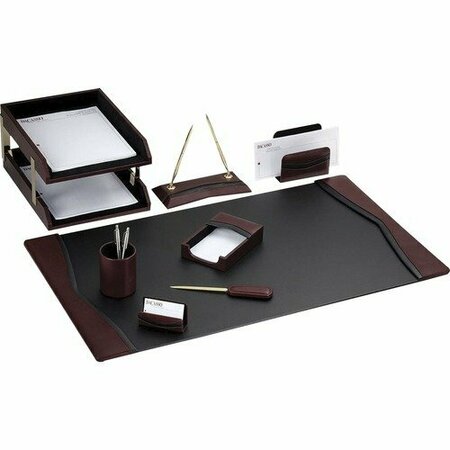 DACASSO Desk Set, w/ Trim, 10 Pc, 34-3/4inx20-3/4inx5-2/5in, BK/BY DACD7020